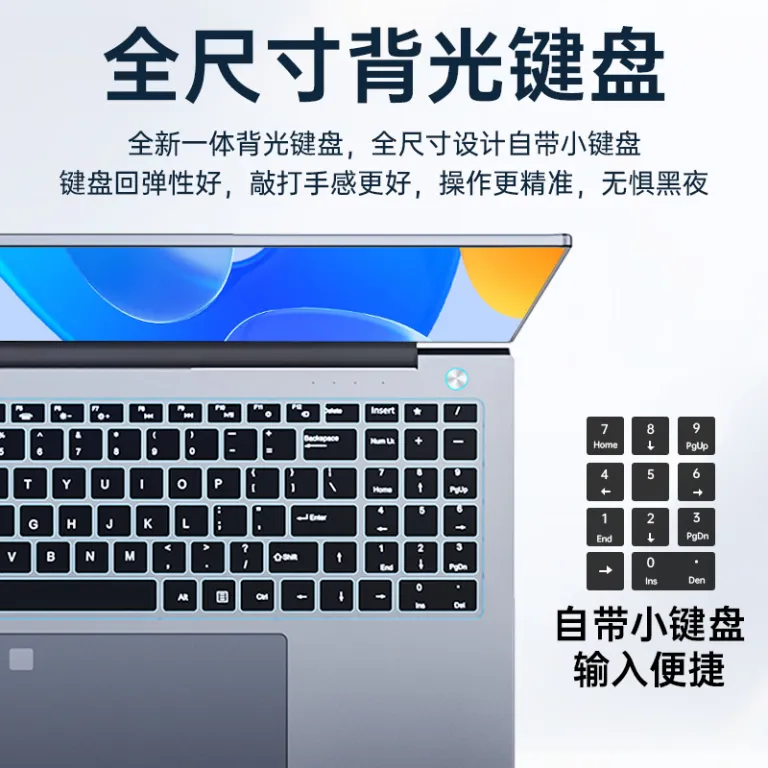 لپ‌تاپ 15.6 اینچی با صفحه‌نمایش بزرگ Core i9i7، طراحی باریک و سبک برای کارهای اداری، تماشای فیلم، بازی و وب‌گردی N5095