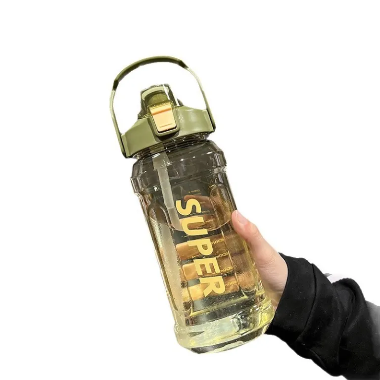 بطری آب با ظرفیت فوقالعاده زیاد 2L بطری فضایی نی‌دار مخصوص تابستان، دانش‌آموز، ورزش و تناسب اندام، بطری پلاستیکی آب، بطری آب مناسب فروش بین‌المللی