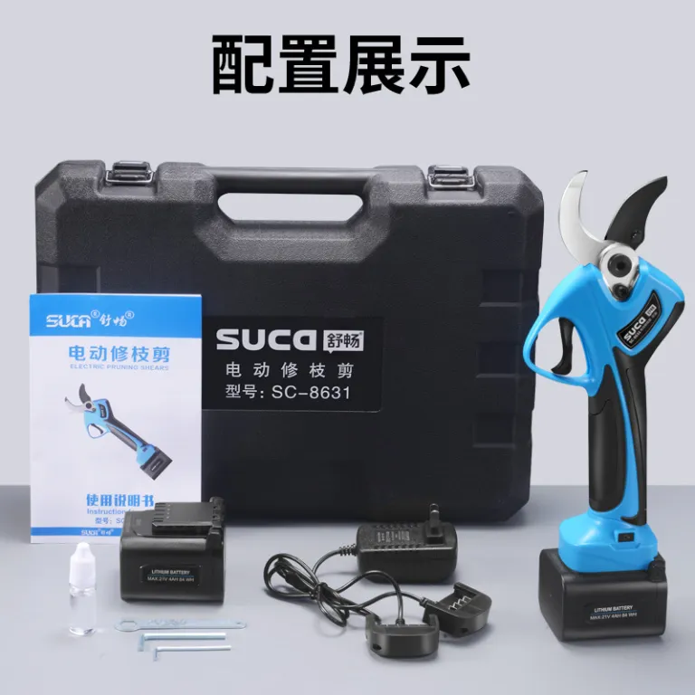 قیچی هرس برقی حرفه‌ای شارژی SC-8631A 40mm قیچی باغبانی بی‌سیم با دهانه بزرگ