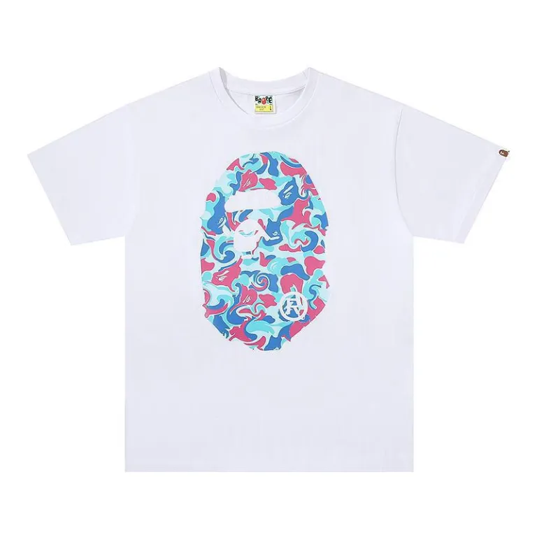 تی‌شرت BAPE تابستانی طرح سر میمون استتاری مردانه و زنانه استایل ژاپنی موجودی عمده