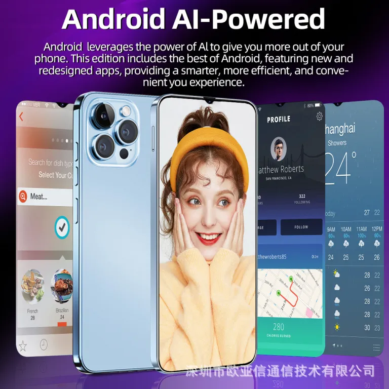 گوشی هوشمند کراسبوردر i13pro max واقعی 6.53 اینچ 1+16 حافظه، موجود در انبار کارخانه، پشتیبانی از دراپ‌شیپینگ