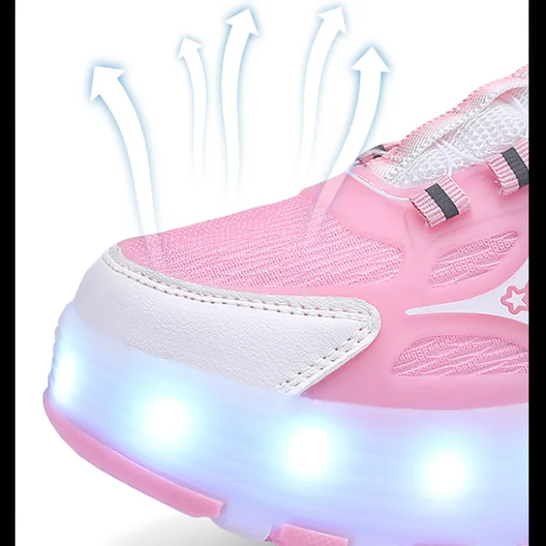 کفش‌های چرخ‌دار هیلیس عمده کارخانه با چراغ LED شارژی، کفش اسکیت چرخ‌دار جمع‌شونده برای کودکان و بزرگسالان