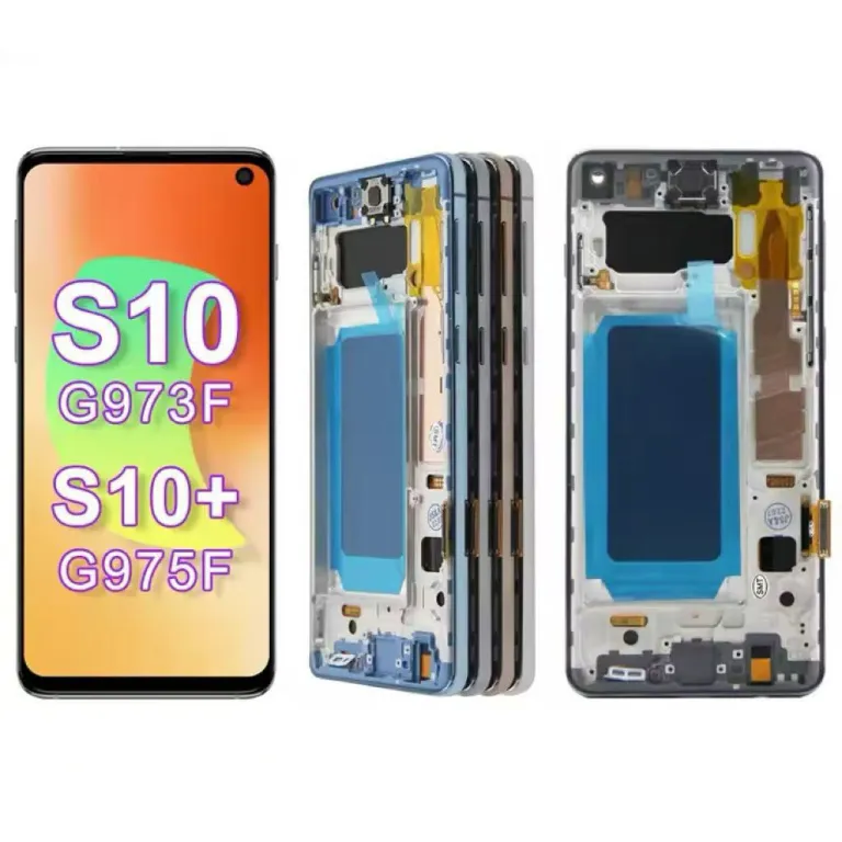 مناسب برای سامسونگ S10 مجموعه صفحه نمایش گلکسی S10plus G975 G973 نمایشگر لمسی کریستال مایع