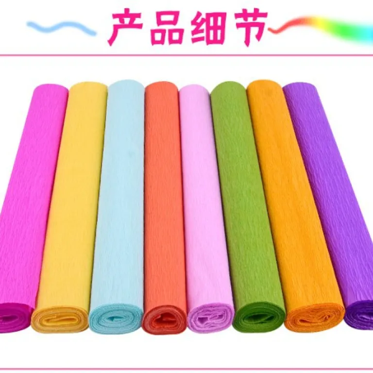 فروش مستقیم کارخانه، کاغذ کرپ رنگی ضخیم، مواد ساخت گل دستی، کاغذ DIY چین‌دار، کاغذ دستی برای گل رز