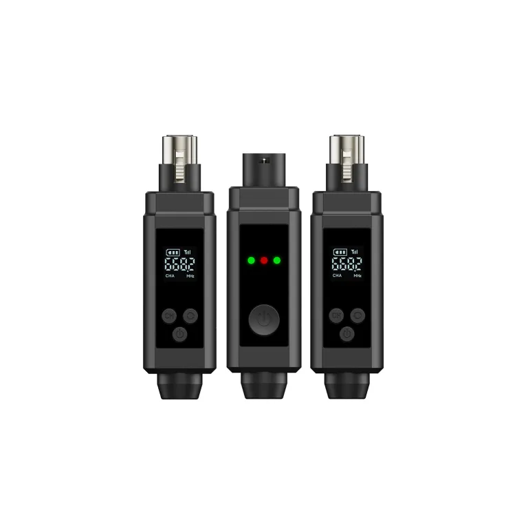 فرستنده و گیرنده صوتی بی‌سیم UHF تبدیل میکروفون سیمی به بی‌سیم با تغذیه فانتوم 48V