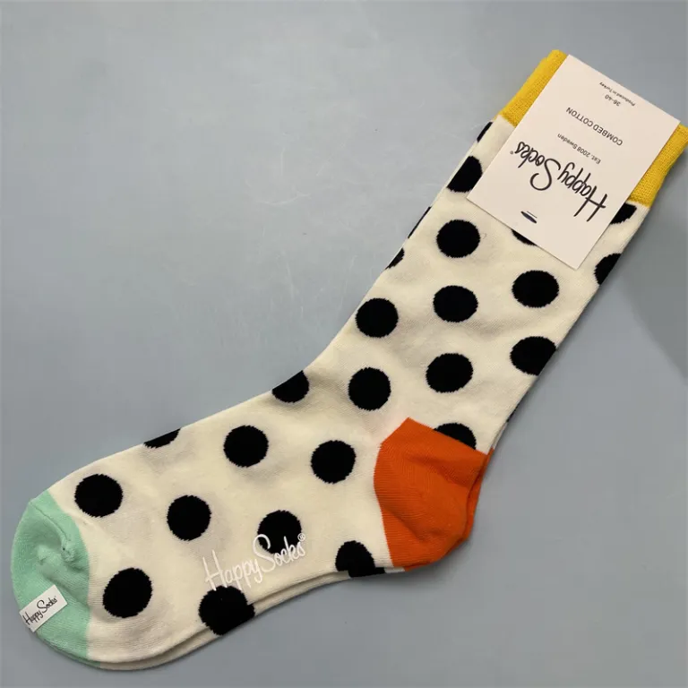 جوراب زنانه رنگارنگ HappySocks طرح کارتونی بامزه مدل اینستاگرامی نیمه‌ساقه بیرونی خیابانی