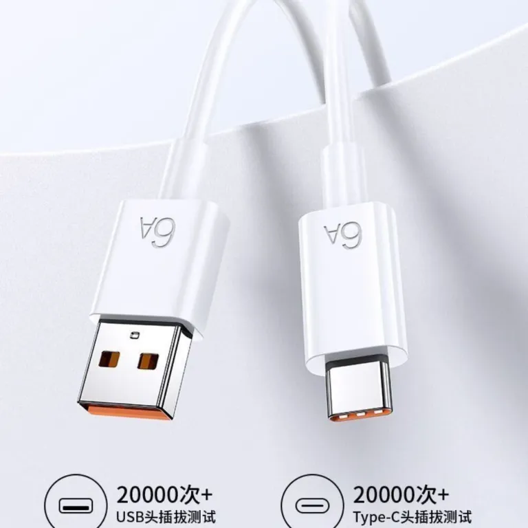کابل شارژ سریع type-c مناسب گوشی هواوی 120W کابل USB لوازم خانگی 6A کابل دیتا شارژ فوق سریع