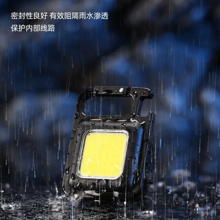 چراغ قوه جاکلیدی قابل حمل COB با شارژ USB، چراغ اضطراری و روشنایی فضای باز