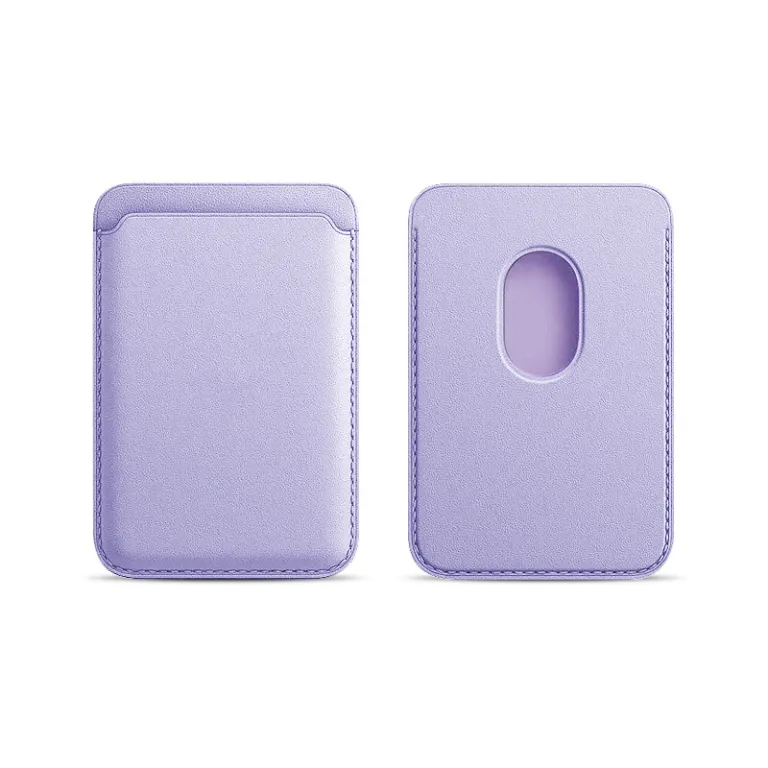 کیف کارت چرم PU مگ‌سیف با آهنربای قوی مناسب اپل 16Pro کیف کارت قاب گوشی iPhone17 جا کارتی مگنتی