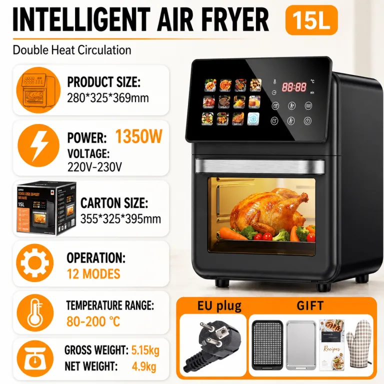 2026 سرخ‌کن بدون روغن مدل جدید خانگی، دستگاه چندکاره سرخ‌کن و فر airfryer سفارشی 6 لیتر