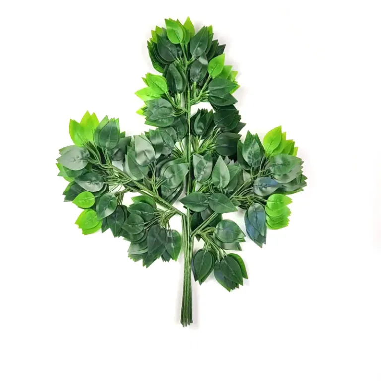شاخه مصنوعی برگ انجیری با روکش پلاستیکی، برگ سبز مصنوعی برای تزئین باغ و فضای سبز