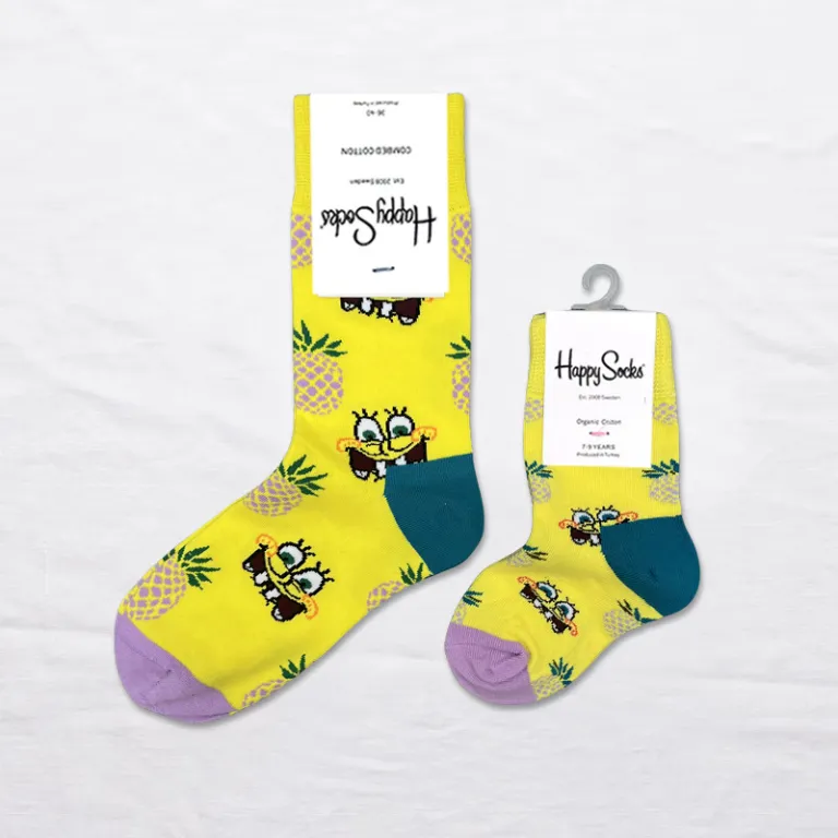 جوراب بچگانه HappySocks طرح کارتونی ساق متوسط مدل هایپی مناسب دختر و پسر برای استفاده بیرون از منزل طرح بامزه عمده و خانوادگی