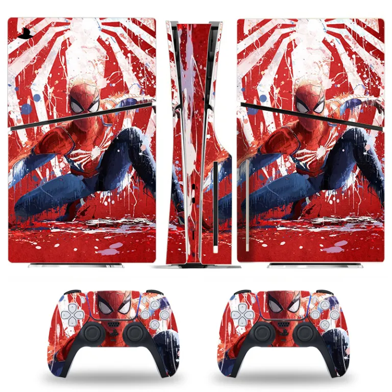 PS5 برچسب محافظ رنگی برای کنسول اسلیم، استیکر اسکین مخصوص مدل دیجیتال و دیسک‌خور با طرح کارتونی