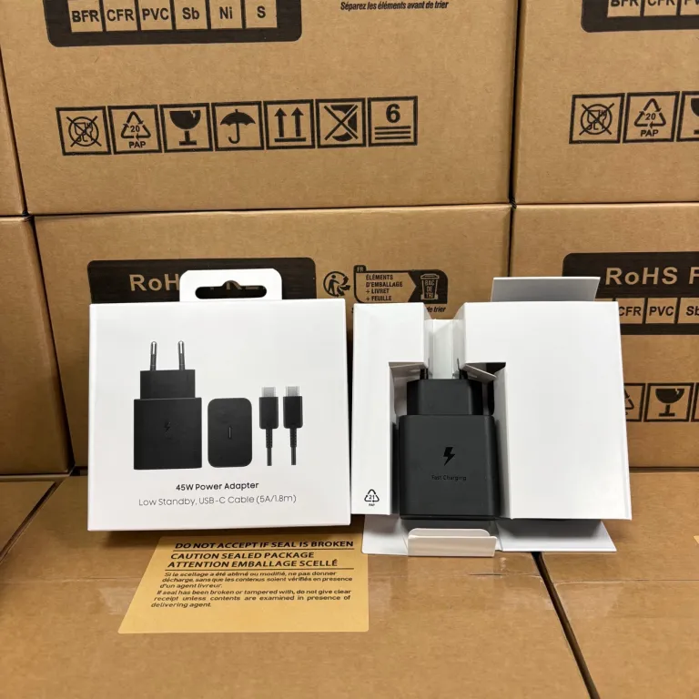 T4511 مناسب برای سامسونگ 45W شارژر استاندارد اروپا مناسب برای S25 24U شارژر فوق سریع 5A1.8M پک EU