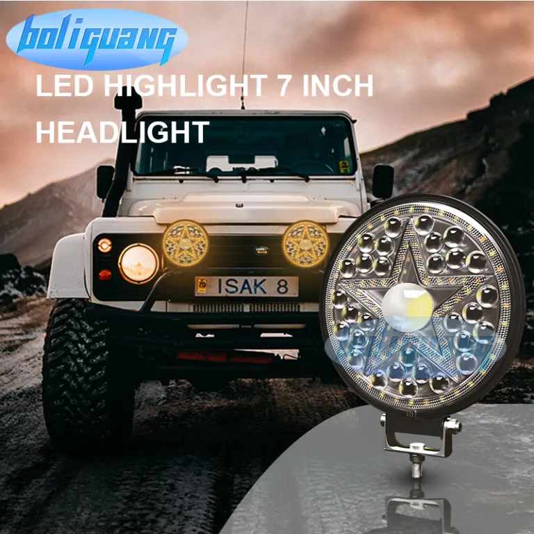 چراغ جلو LED گرد 7 اینچی جدید مناسب موتورسیکلت و خودروهای آفرود