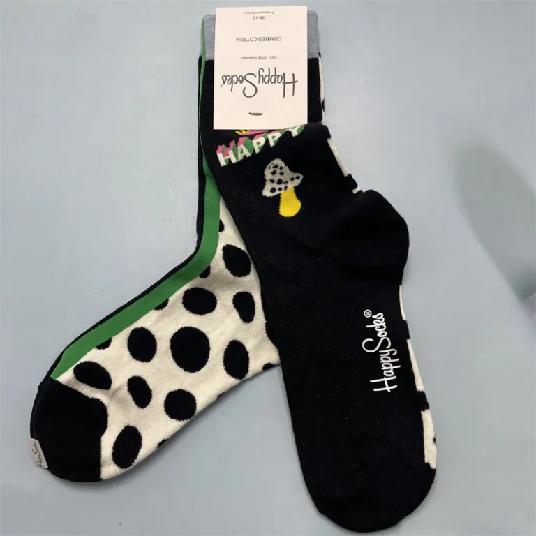 جوراب زنانه رنگارنگ HappySocks طرح کارتونی بامزه مدل اینستاگرامی نیمه‌ساقه بیرونی خیابانی