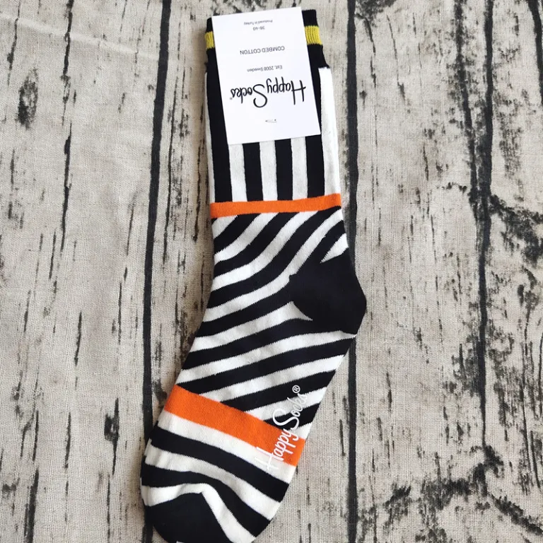 جوراب زنانه رنگارنگ HappySocks طرح کارتونی بامزه مدل اینستاگرامی نیمه‌ساقه بیرونی خیابانی