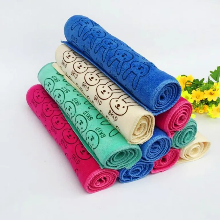 حوله خشک‌کن مو طرح‌دار کراس‌بوردر 400 گرم مخمل ضخیم حوله چاپی کارتونی 35*75 نرم و جاذب آب سر خرگوشی
