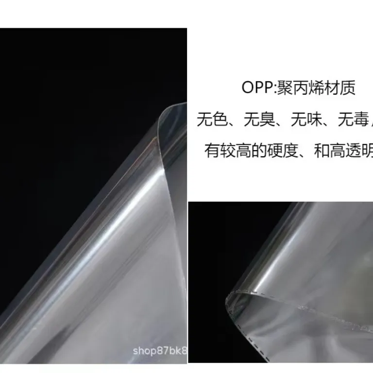 کیسه خودچسب OPP با سربرگ، کیسه بسته‌بندی شفاف OPP، کیسه خودچسب پلاستیکی، کیسه فیلم چسبدار، کیسه تخت بدون چسب