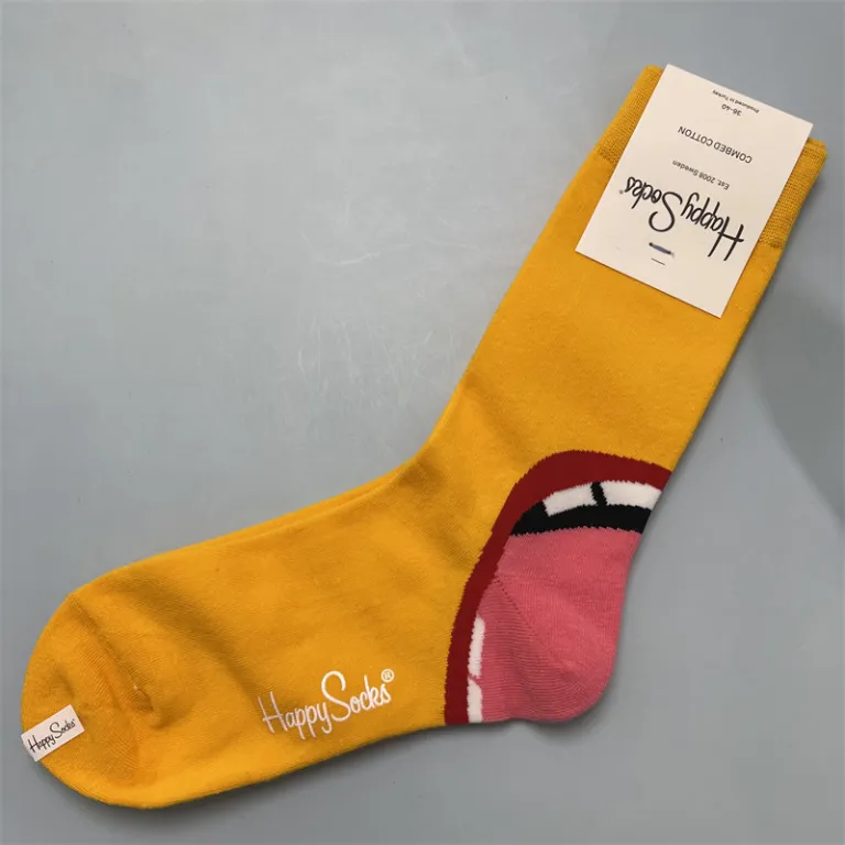جوراب زنانه رنگارنگ HappySocks طرح کارتونی بامزه مدل اینستاگرامی نیمه‌ساقه بیرونی خیابانی