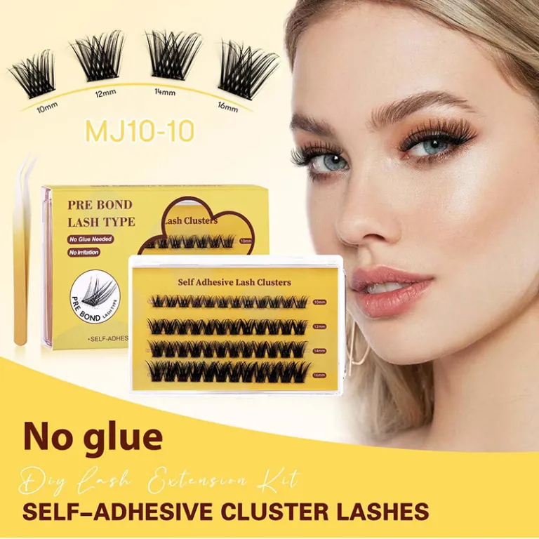 مژه مصنوعی بدون چسب آمازون، ست مژههای تکه‌ای فر و پرپشت DIY کراس‌بردر cluster lashes