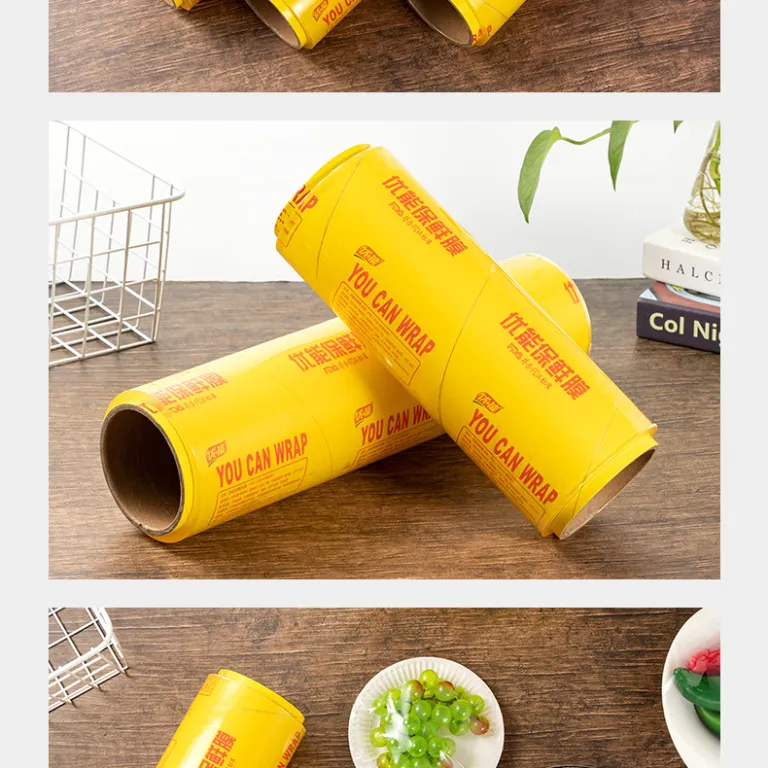 رول بزرگ سلفون PVC مخصوص سوپرمارکت و مصارف تجاری، یکبارمصرف برای بسته‌بندی خانگی، مناسب آشپزخانه، میوه و سبزیجات، عمده