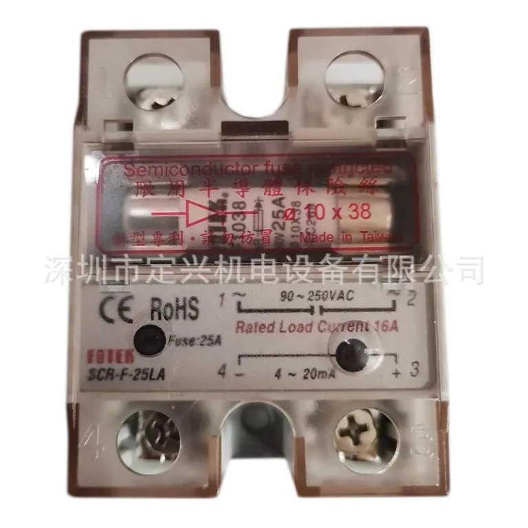 رله حالت جامد FOTEK SCR-F-25LA SCR-F-40LA تک‌فاز با ورودی آنالوگ 4-20MA