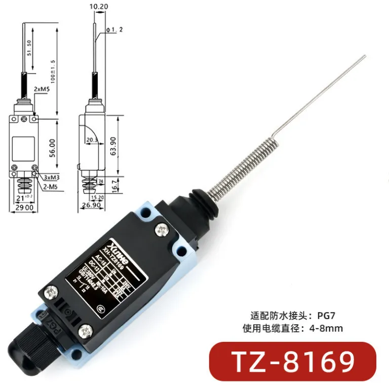 ME-8108 کلید محدودکننده خودبازگشت میکروسوئیچ تماسی محدودکننده TZ-8101 کلید مسیر