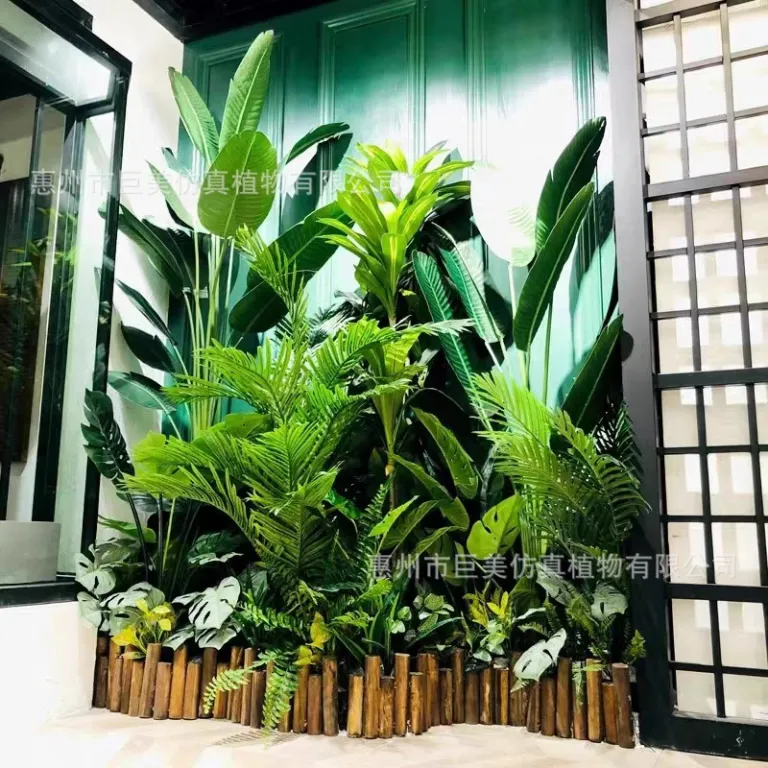 ترکیب گیاهان مصنوعی بزرگ، درخت مصنوعی گلدانی، درخت مصنوعی برای دکوراسیون داخلی و خارجی، درخت موز، نخل شامادورا، عمده فروشی