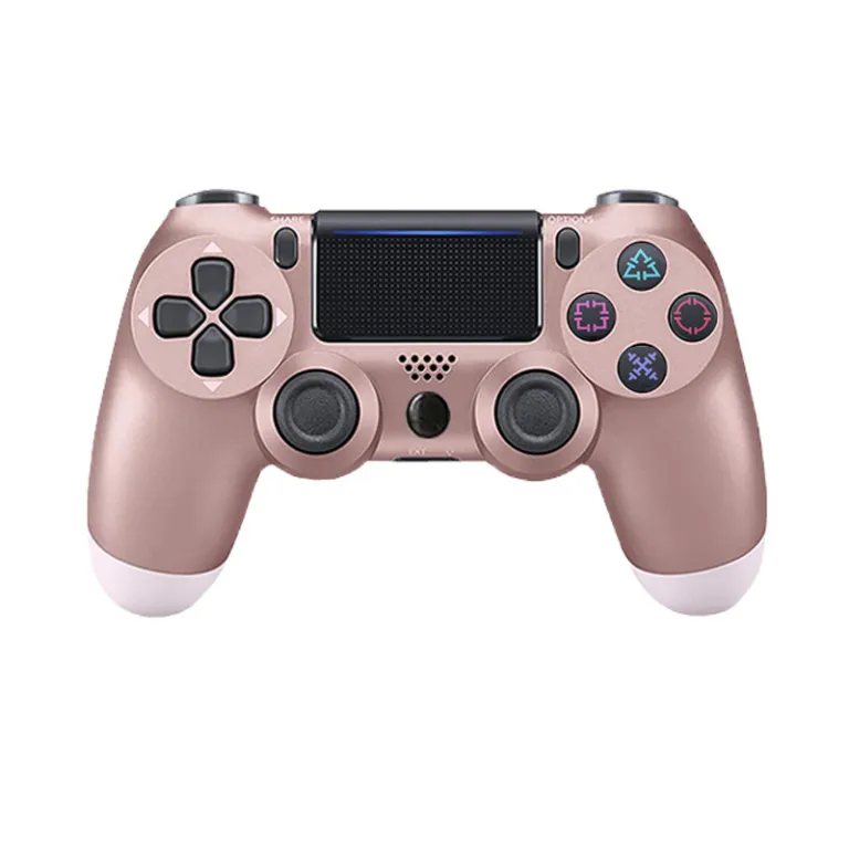 دسته بازی بی‌سیم بلوتوثی ps4 با دو موتور لرزشی، ژیروسکوپ شش‌محوره و لرزش کامل ps4