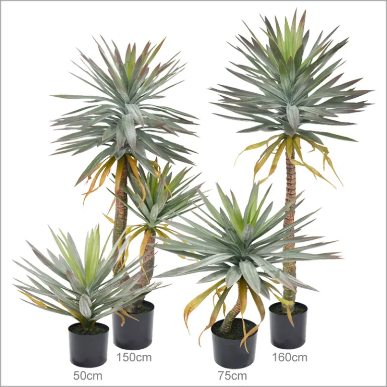 درخت مصنوعی لوکس یوکا برگ نیزه‌ای 150cm گیاه مصنوعی یوکا هلندی آهنی تزئینات فروشگاهی دراسنا گلدانی