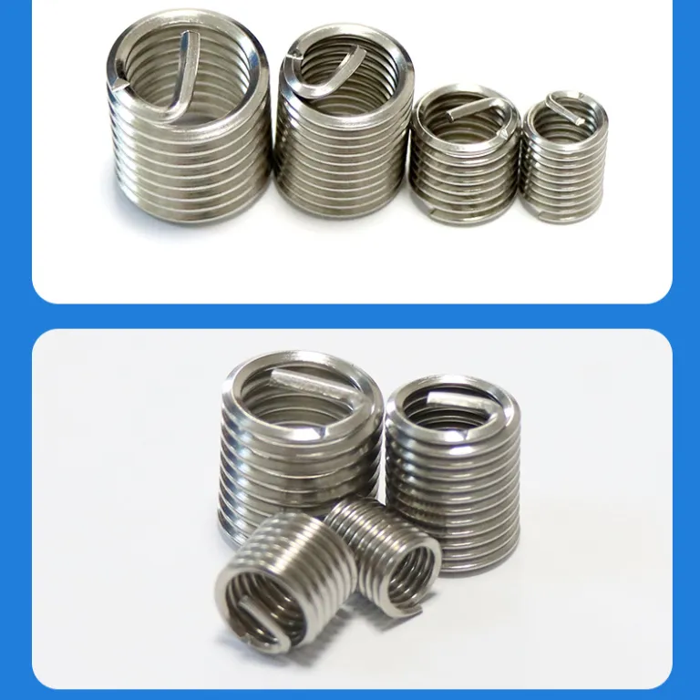 مهره سیمپیچ فولادی ضدزنگ کارخانهای 304 مهره رزوهدار استیل آستین رزوه سیمی دندانه سیمی مهره سیمپیچ بلند M1.4-54