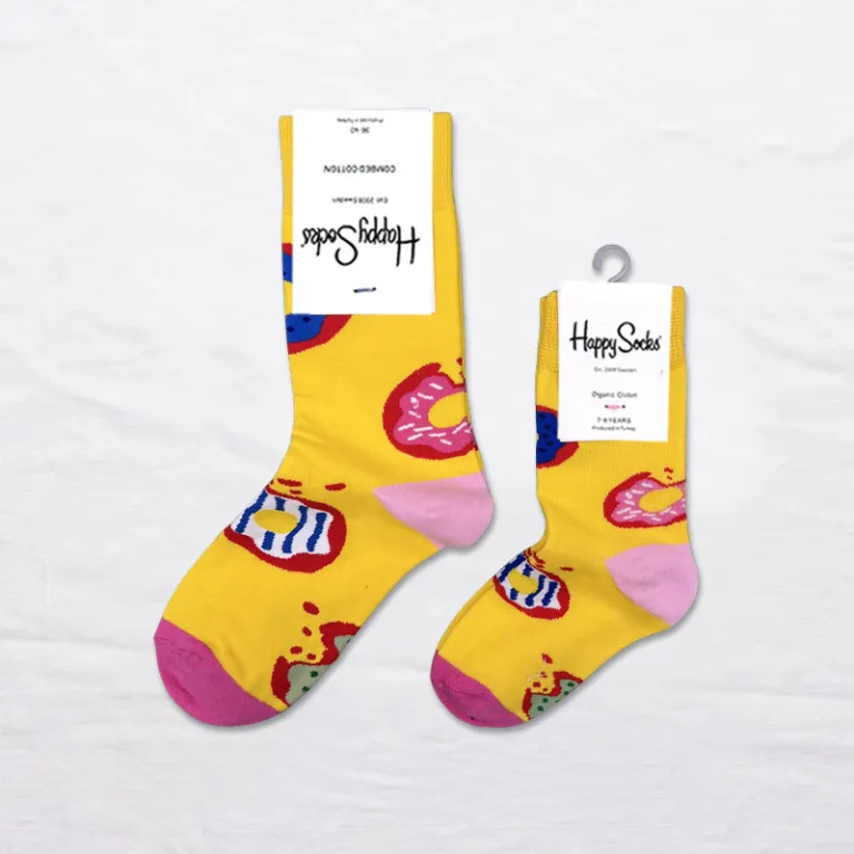 جوراب بچگانه HappySocks طرح کارتونی ساق متوسط مدل هایپی مناسب دختر و پسر برای استفاده بیرون از منزل طرح بامزه عمده و خانوادگی