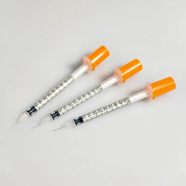 1ml/0.5ml سرنگ تزریق یکبارمصرف دستی، سرنگ تغذیه، سرنگ انسولین با سوزن ثابت