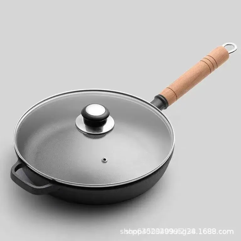 ماهیتابه چدنی بدون روکش نچسب مخصوص استیک و پخت نان، مناسب اجاق گاز، مدل سنتی