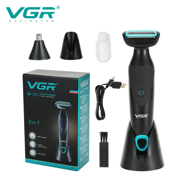 VGR601تیغ اصلاح صورت مردانه ضد خراشIPX4موزن بینی قابل شستشو دوکاره ریشتراش