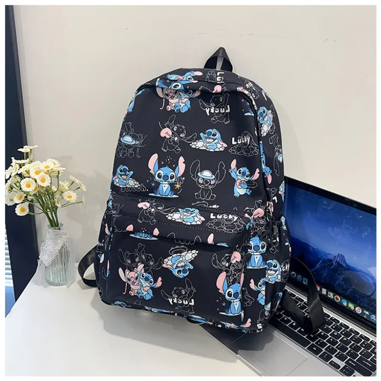 کوله‌پشتی جدید طرح کارتونی استیچ، سبک ژاپنی، جادار و سبک برای مدرسه
