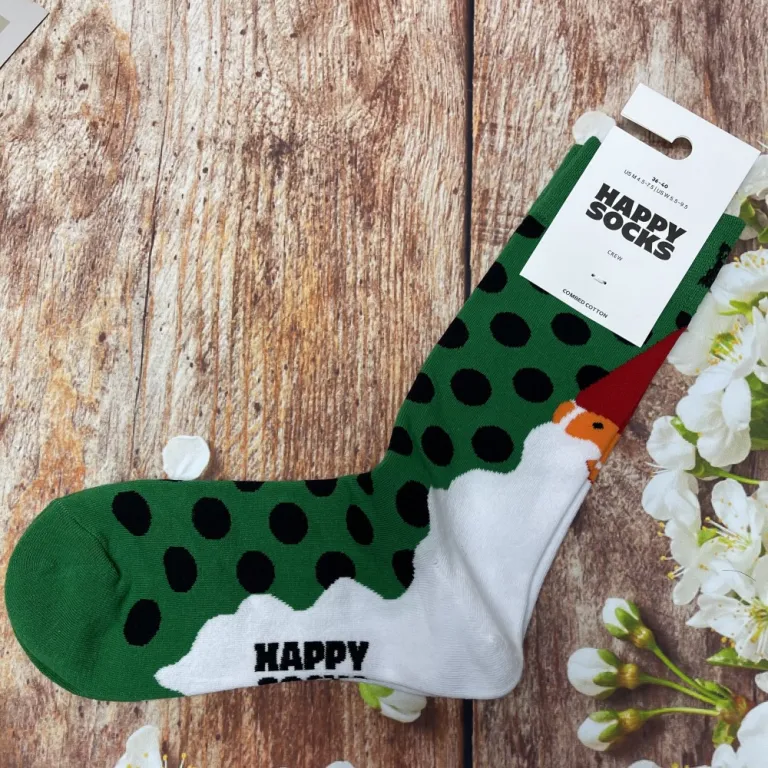 جوراب زنانه رنگارنگ HappySocks طرح کارتونی بامزه مدل اینستاگرامی نیمه‌ساقه بیرونی خیابانی