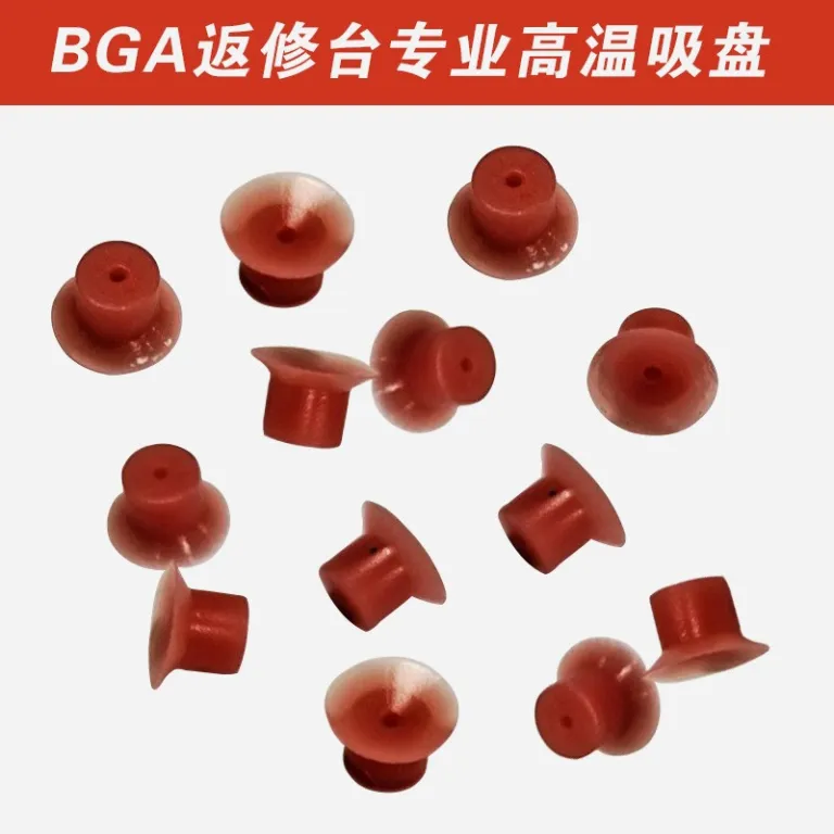 وکیوم چاک مقاوم در برابر حرارت تا 450 درجه 8mm نازل مکش قرمز سیلیکونی مخصوص ایستگاه تعمیر BGA 15mm سوراخ گرد