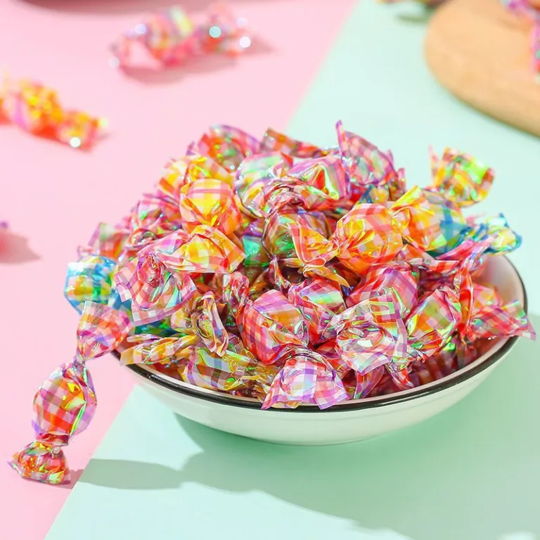 آبنبات ترش و شیرین با طعم میوه به شکل درنای کاغذی، مناسب پذیرایی، تنقلات خرد و فله‌ای برای محل کار
