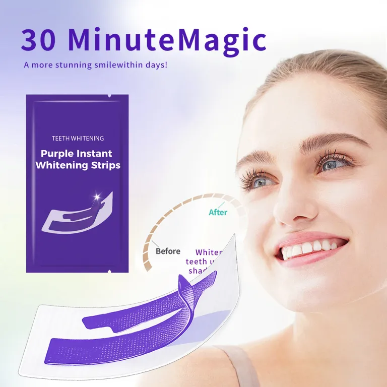 جدید کراسبوردر V34 نوار سفیدکننده دندان بنفش WhiteningStrips سفیدکننده دندان روشنکننده و ضد زردی