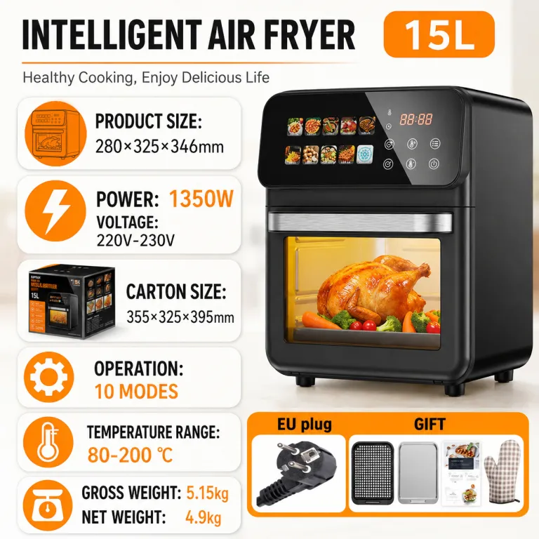 2026 سرخ‌کن بدون روغن مدل جدید خانگی، دستگاه چندکاره سرخ‌کن و فر airfryer سفارشی 6 لیتر