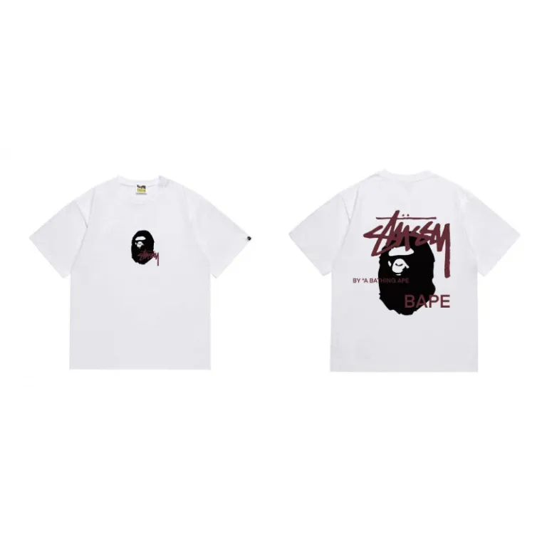 تی‌شرت BAPE تابستانی طرح سر میمون استتاری مردانه و زنانه استایل ژاپنی موجودی عمده