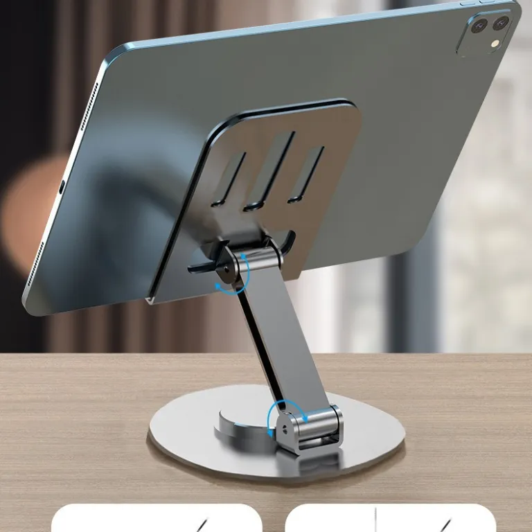 پایه نگهدارنده فلزی گوشی موبایل مخصوص پخش زنده مدل دویین 360 با قابلیت چرخش درجه‌ای، تاشو و مناسب برای گوشی و تبلت رومیزی