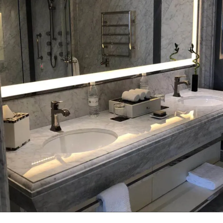 صفحه بزرگ سنگ مرمر طبیعی سفید کارارا بیانو برای جزیره کابینت مبلمان سنگ دیوار و کف کارخانه فرآوری