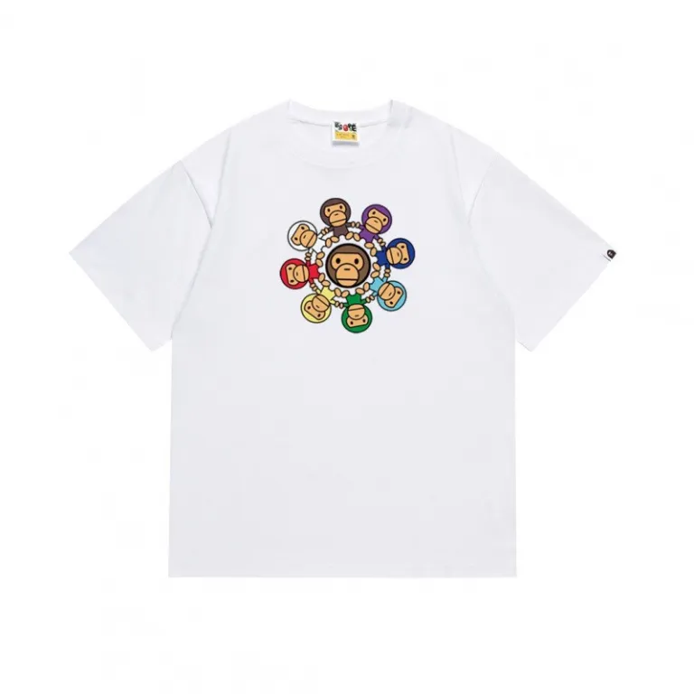 تی‌شرت BAPE تابستانی طرح سر میمون استتاری مردانه و زنانه استایل ژاپنی موجودی عمده