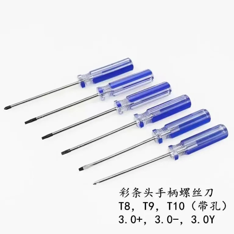 پیچ‌گوشتی دو سو و چهار سو با دسته کریستالی شفاف، مخصوص تعمیرات کنسول بازی و پیچ‌های آلن