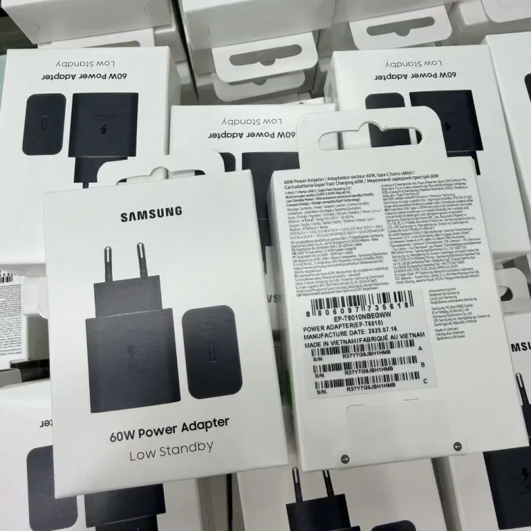 شارژر EP-T6010 با دوشاخه اروپایی، آمریکایی و انگلیسی 60W مناسب سامسونگ گلکسی S26U/S26+ شارژ فوق‌سریع 3.0