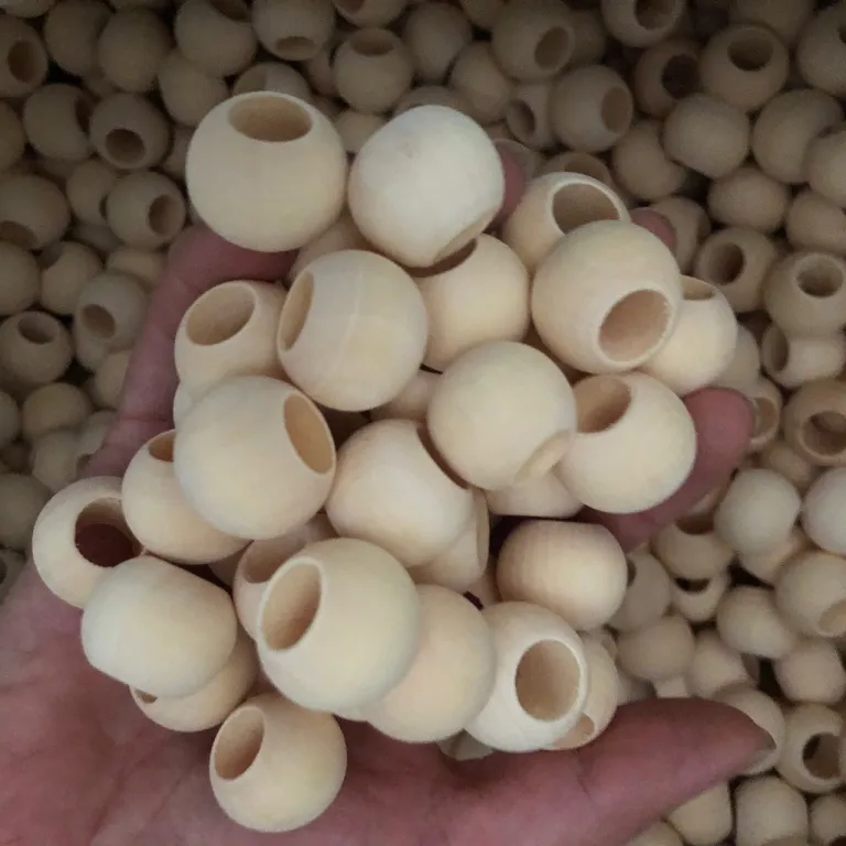 20mm مهره چوبی گرد با سوراخ بزرگ 12mm برای ساخت دستبند و زیورآلات دست‌ساز