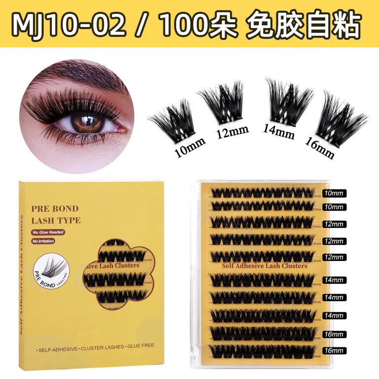 مژه مصنوعی بدون چسب آمازون، ست مژههای تکه‌ای فر و پرپشت DIY کراس‌بردر cluster lashes